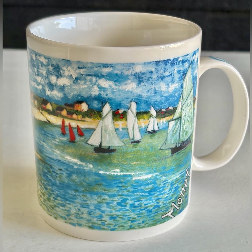 Monet Sailboat Scene D. Burrows Chaleur Masters Collection Mug